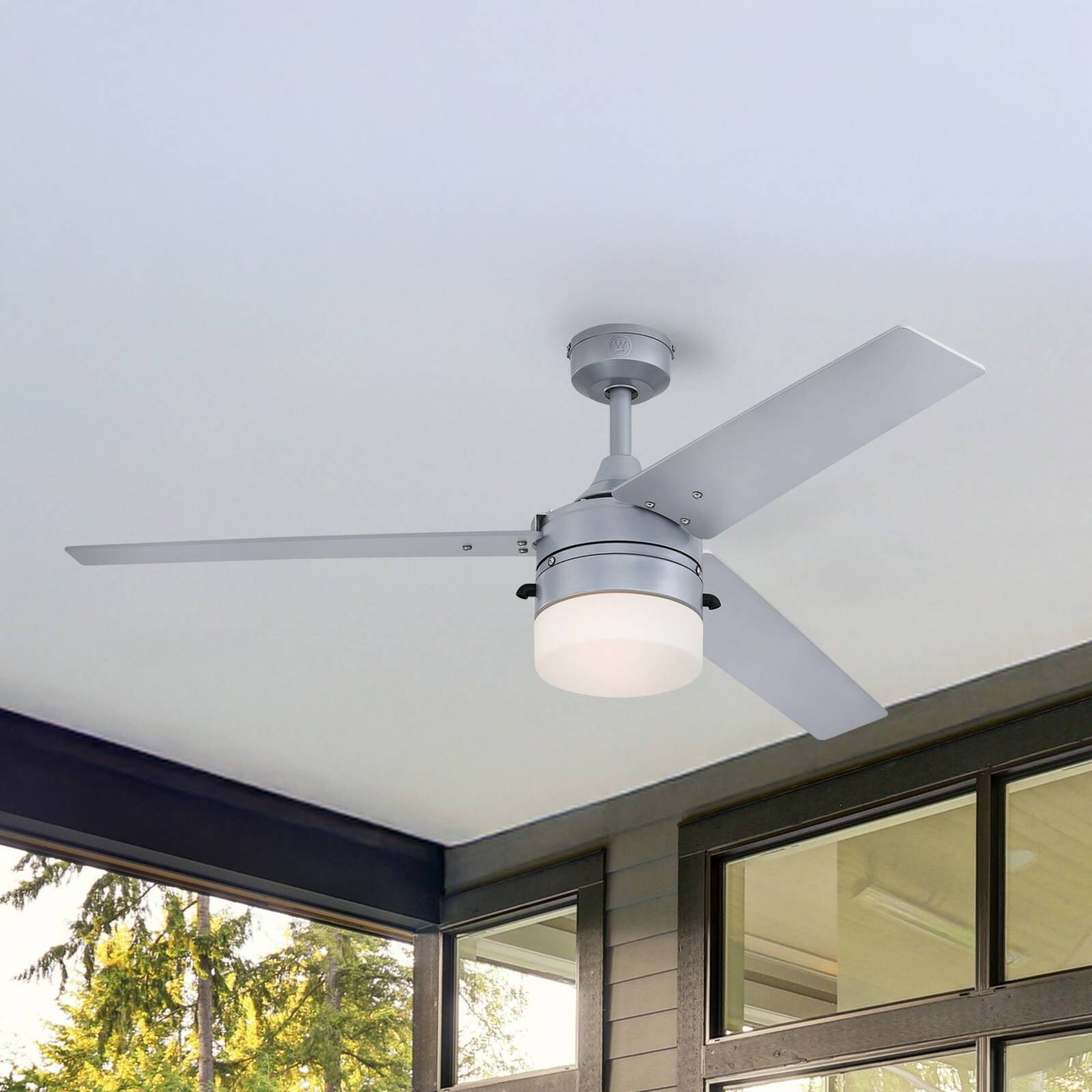 Ventilátor Westinghouse, svetlo 7316540, strieborná farba/čierna