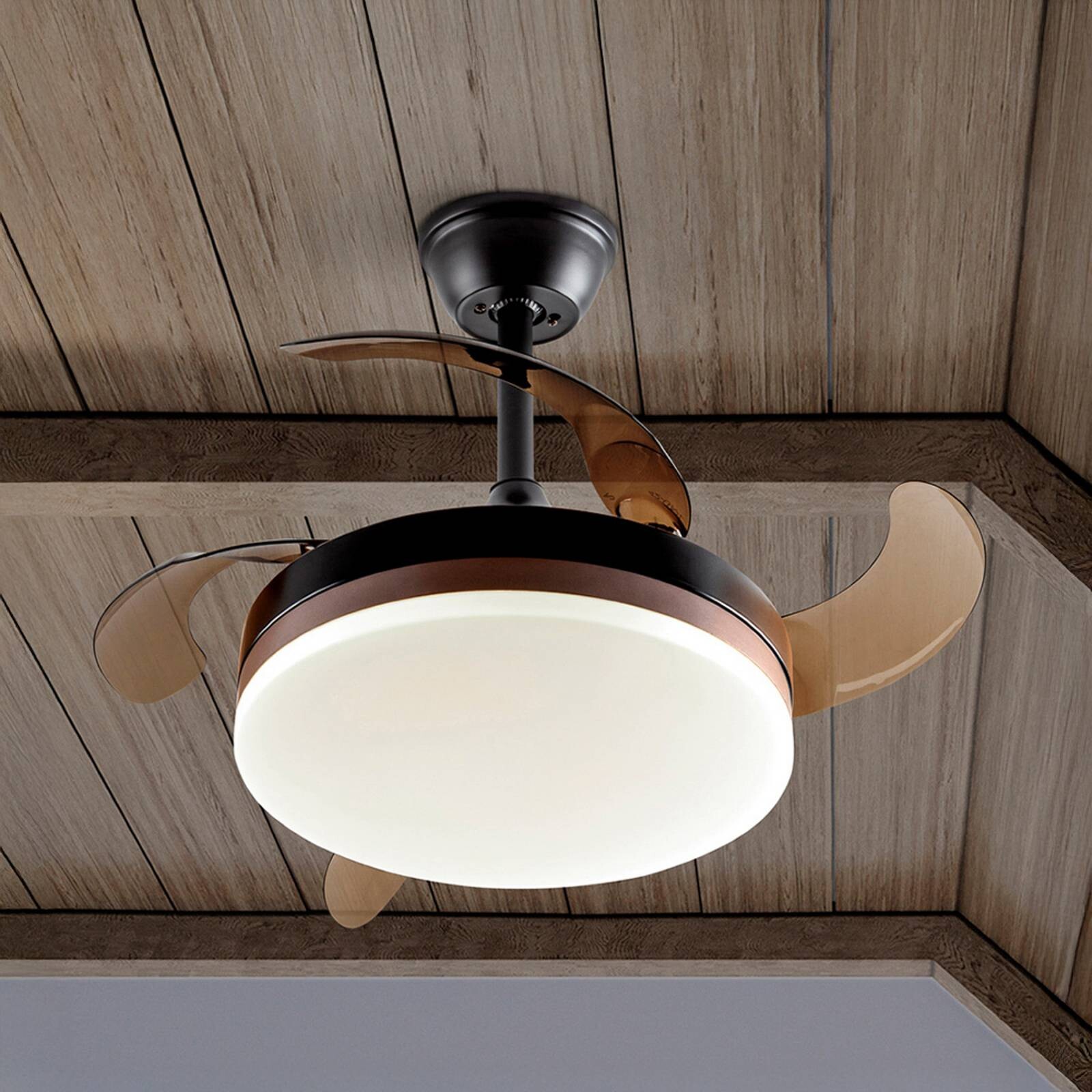 LED stropný ventilátor Vento čierny/bronzový/dymový Ø 90 cm tichý