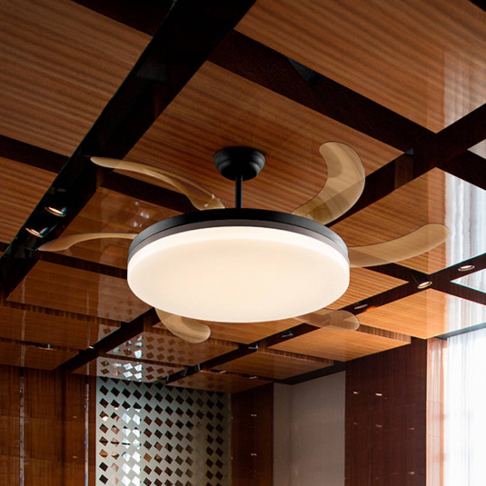 LED stropný ventilátor Vento čierny/bronzový/dymový Ø 150, tichý