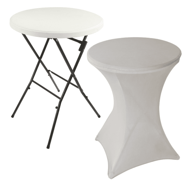 Párty stolík BISTRO vr. elastického poťahu, svetlo šedá