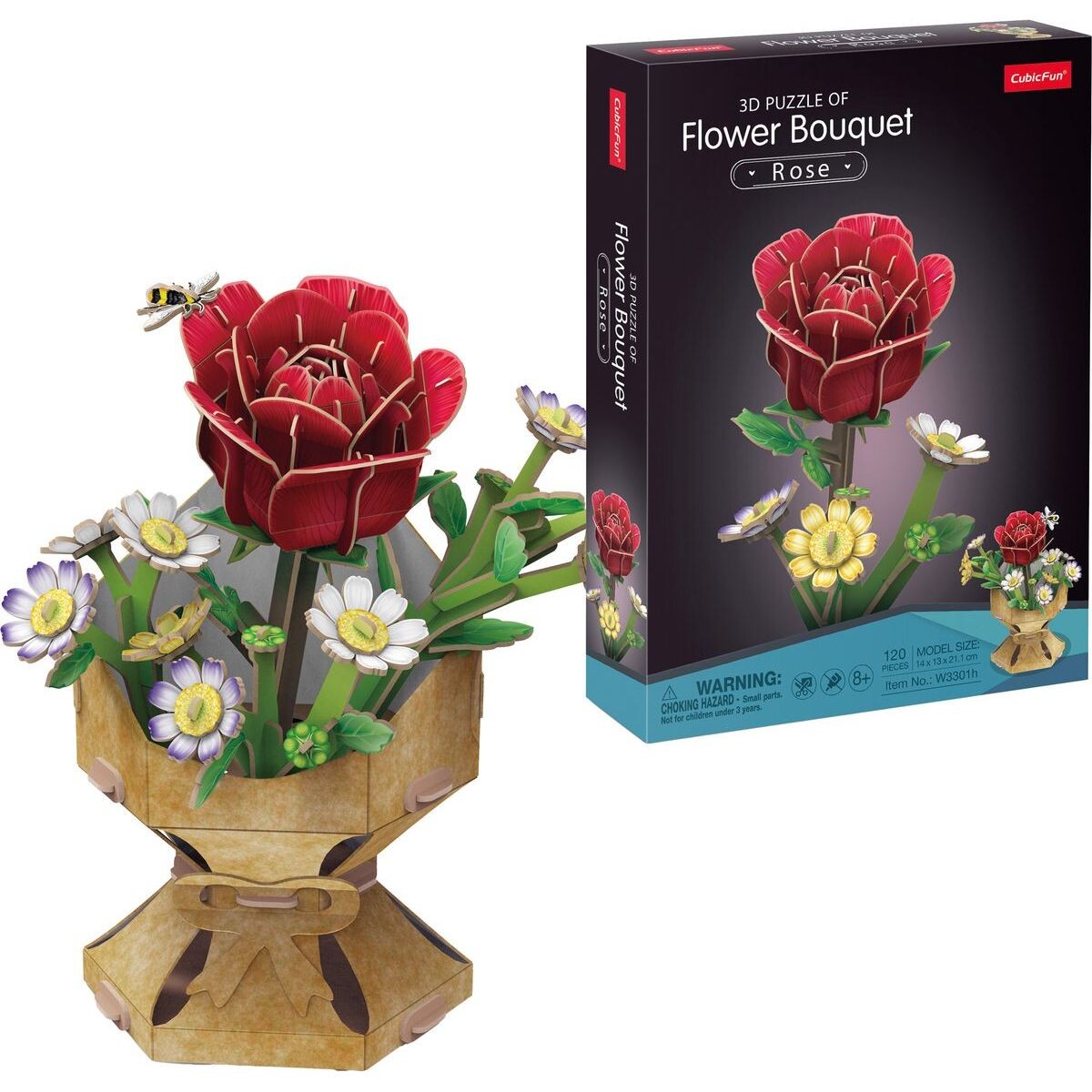 CubicFun Puzzle 3D Kytica ruží 120 dielikov