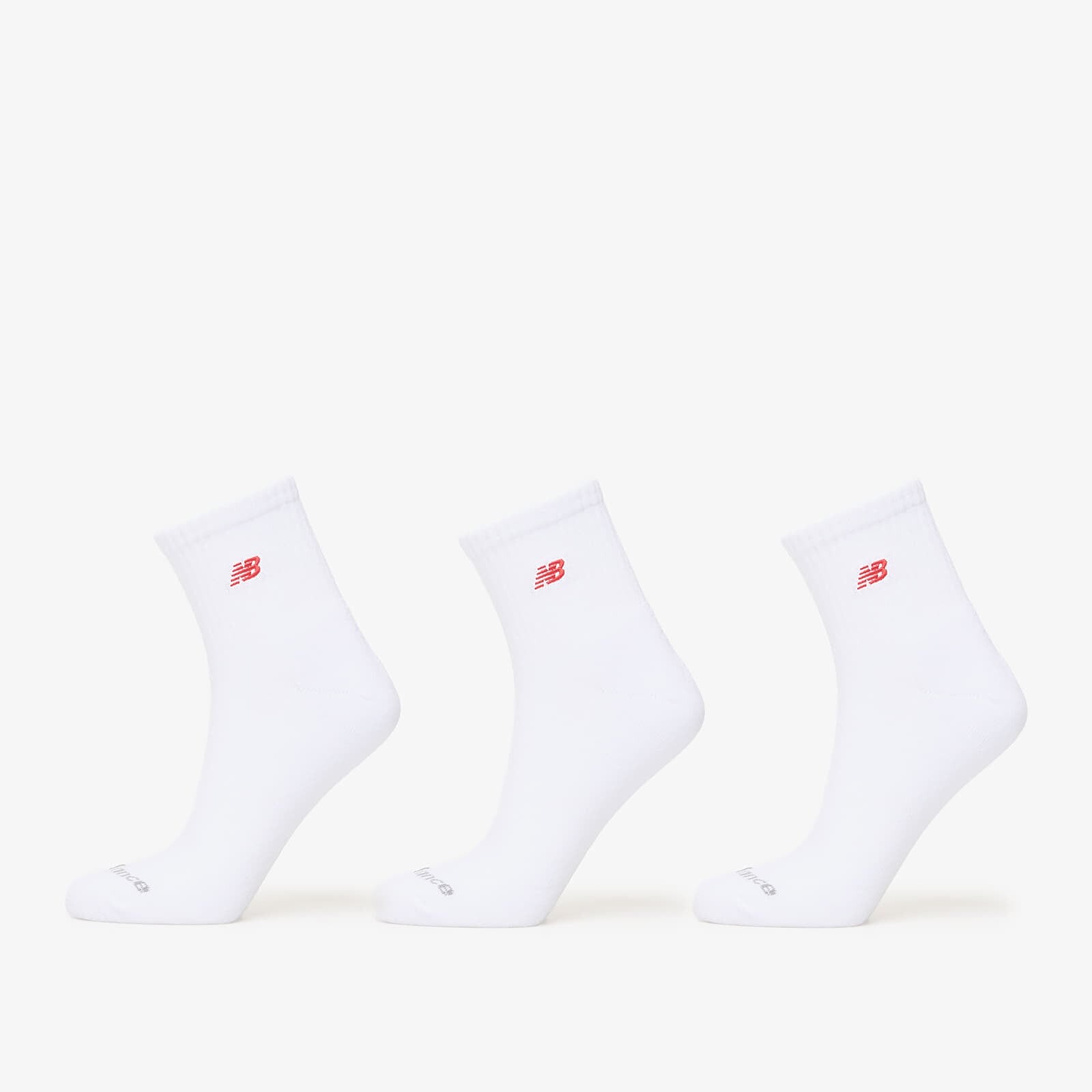 Ponožky New Balance Red Patch Logo Ankle 3-Pack White M