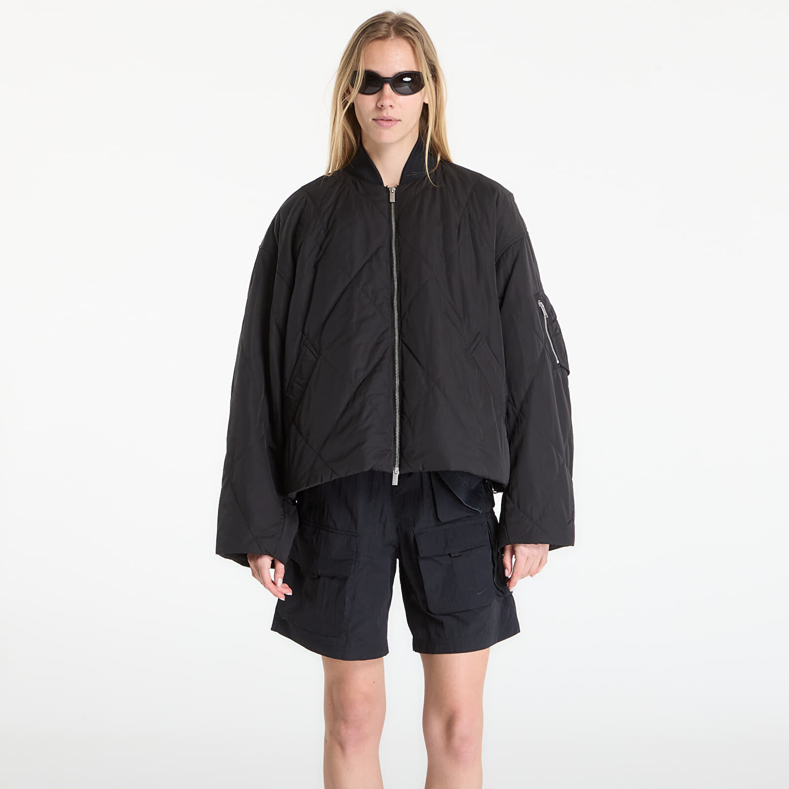 Bunda Jordan Flight Women's Quilted Renegade Jacket Black/ Black/ Black M