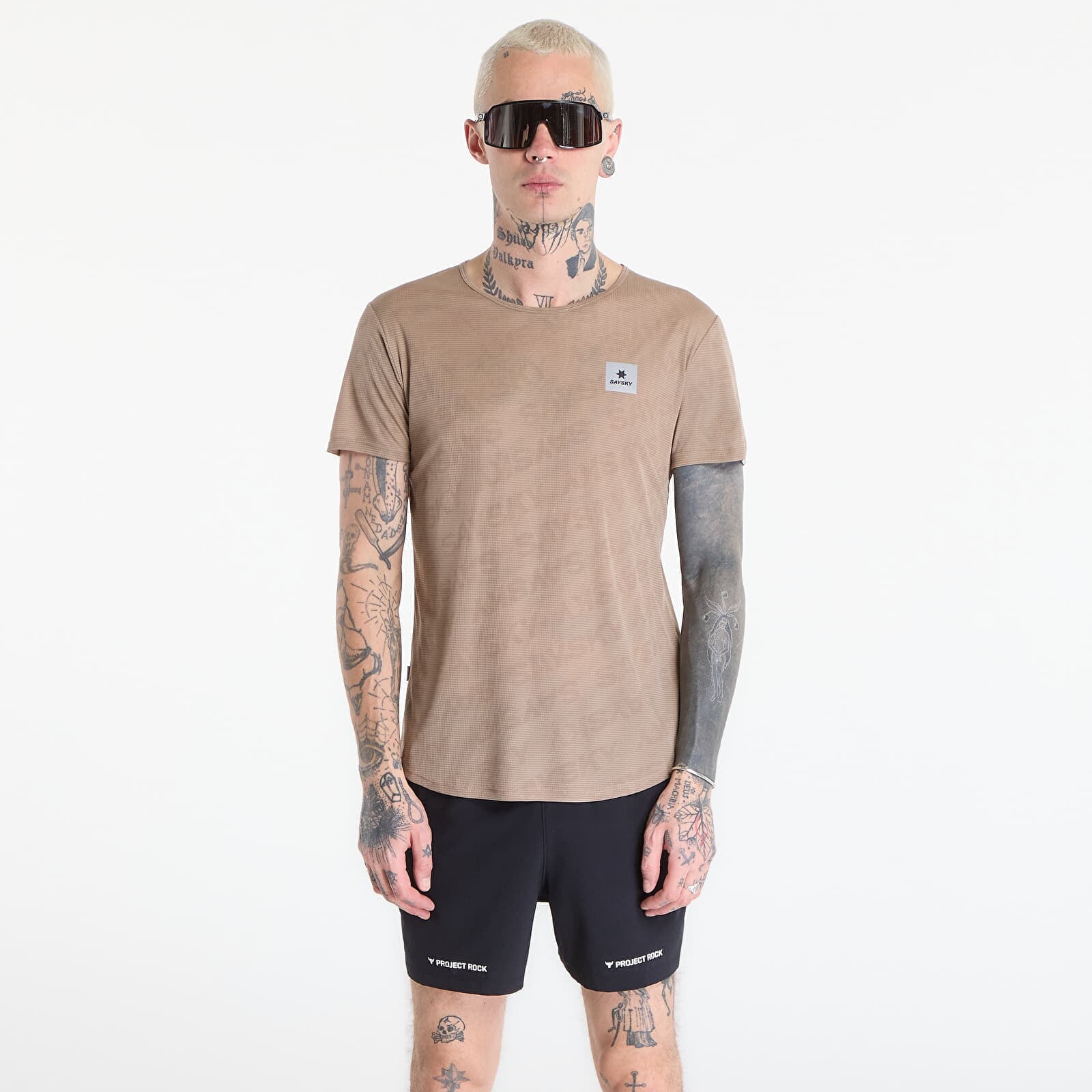 Tričko SAYSKY Reactive Flow T-shirt Dark Beige Logo XL