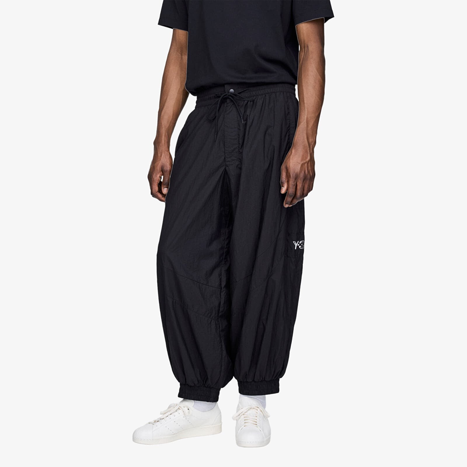 Tepláky Y-3 Raw Edge 3 Stripes Nylon Shell Tracksuit Bottoms Black XL