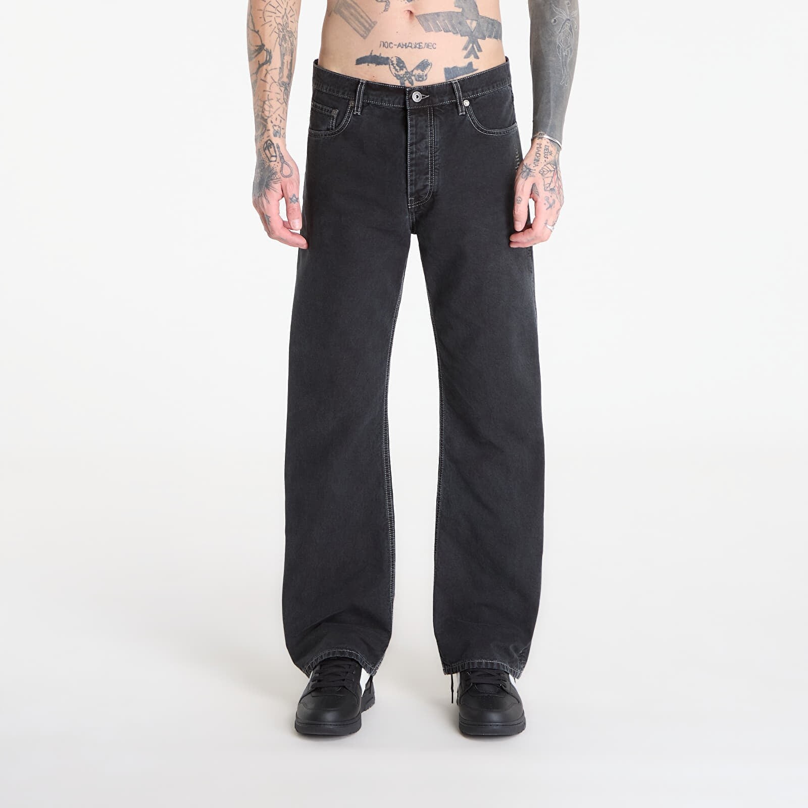 Džínsy Off-White Half Arrow Slim Relaxed Jeans Black 44
