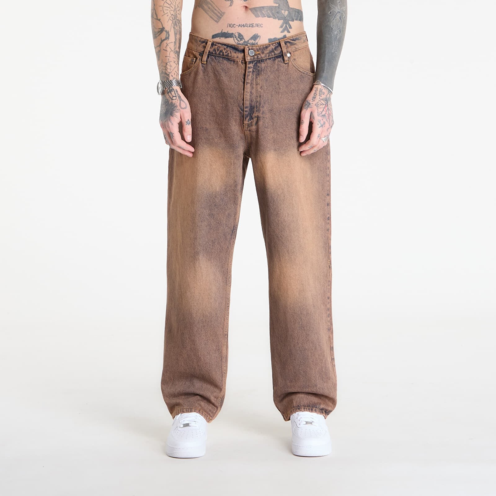 Džínsy Daily Paper Washed Shield Amba Jeans Denim XL