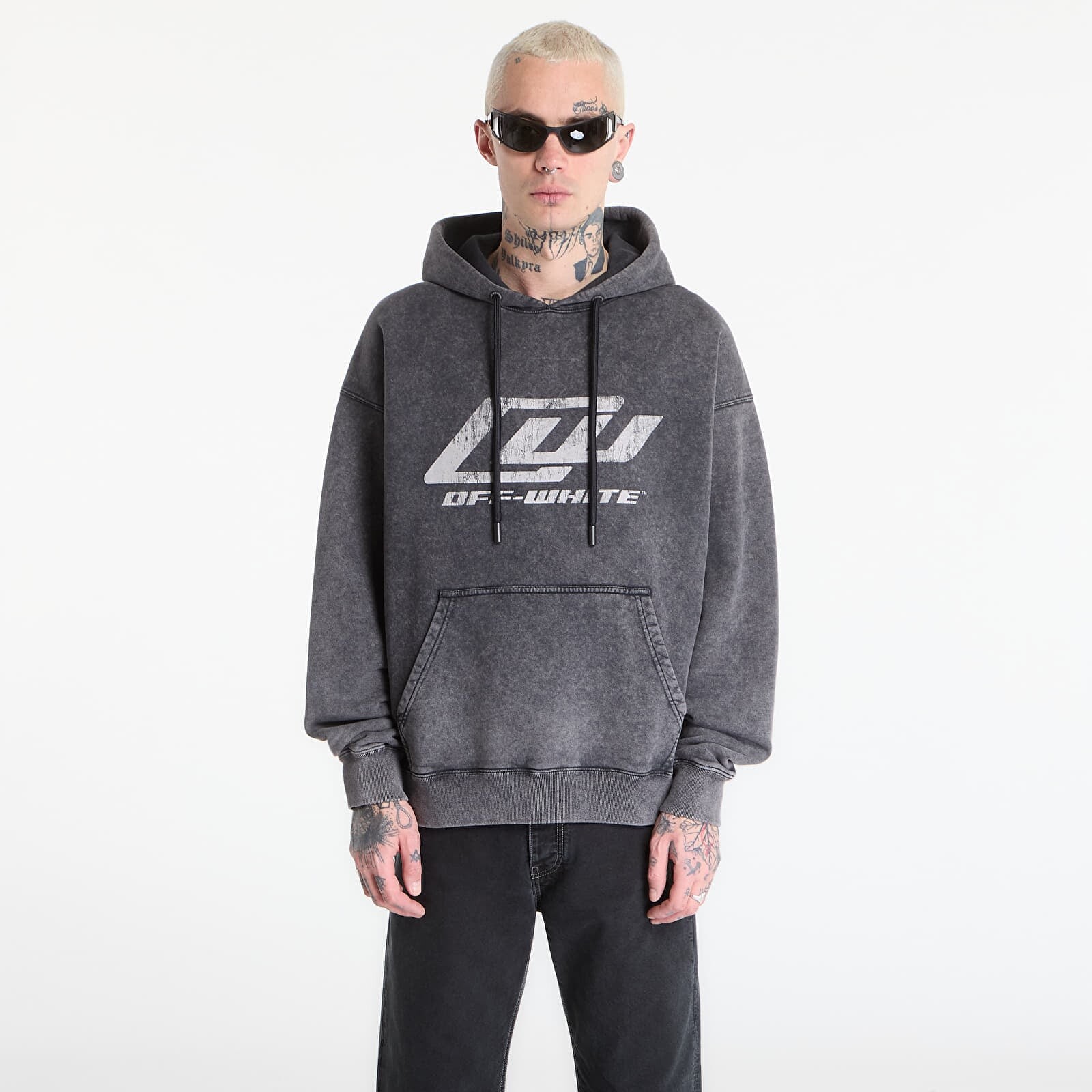 Mikina Off-White Ow Racing Skate Hoodie Mareado Black S