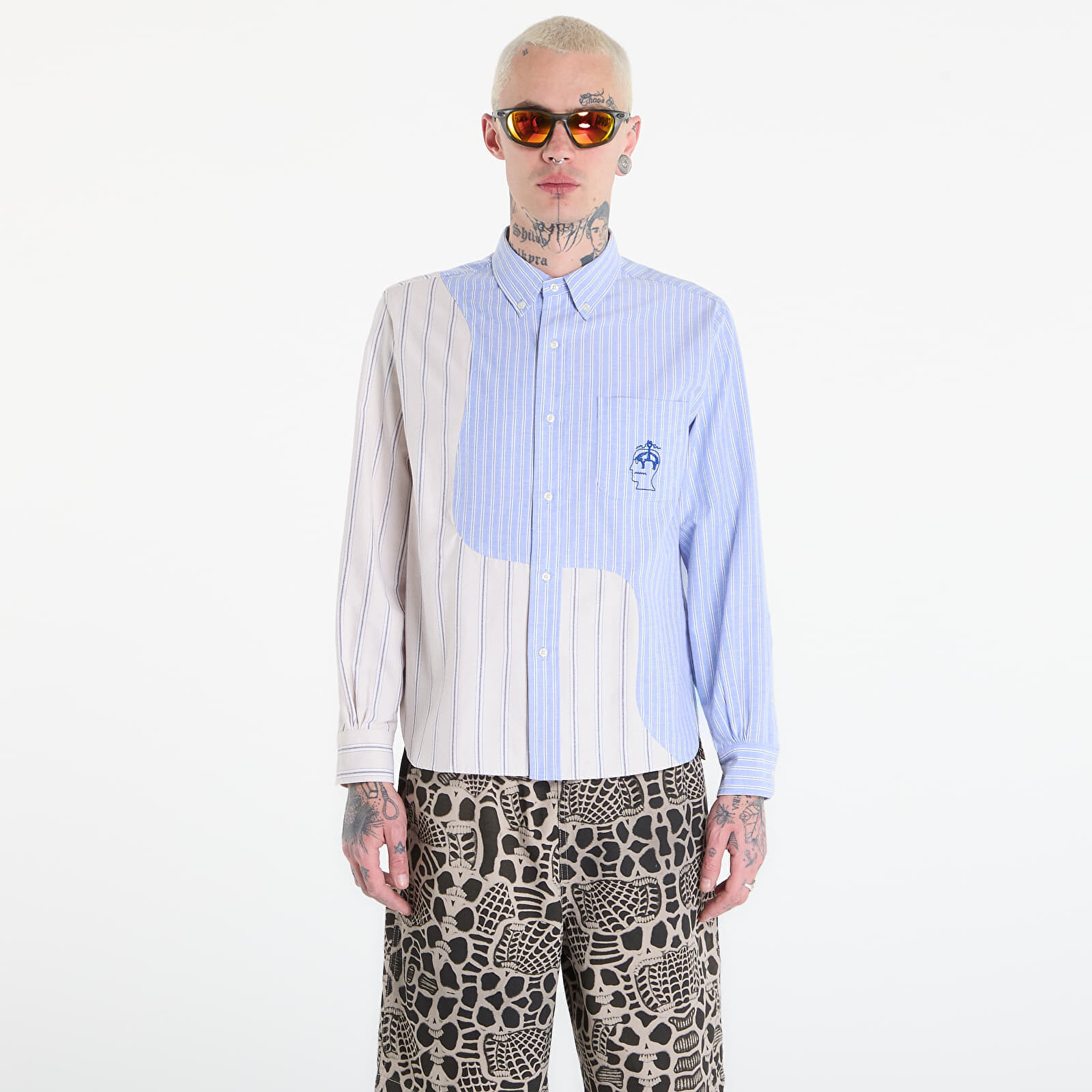 Košeľa Brain Dead BBC Organic Panel Oxford Button Up Lb XXL