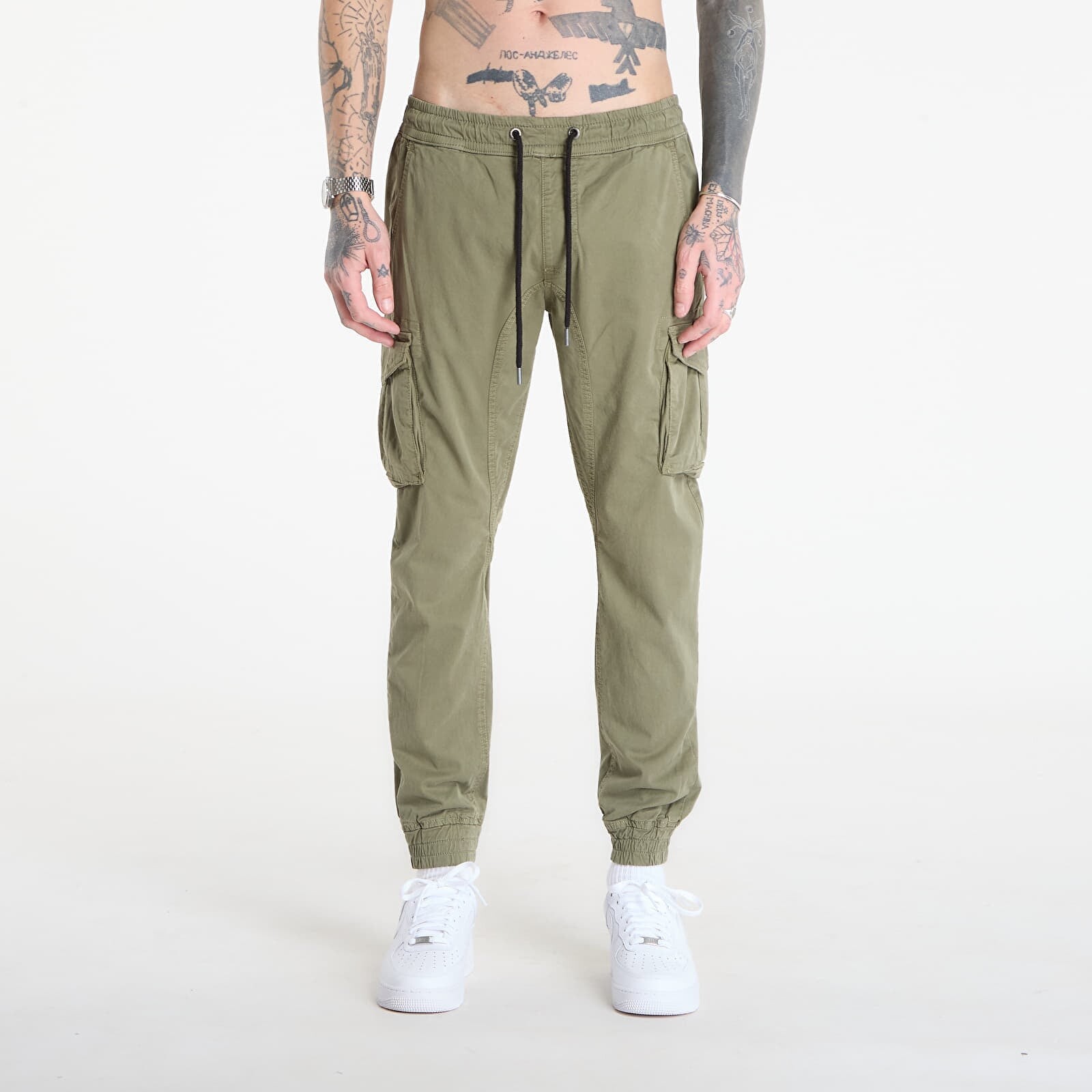 Kalhoty Alpha Industries Cotton Twill Jogger Vintage Green XL