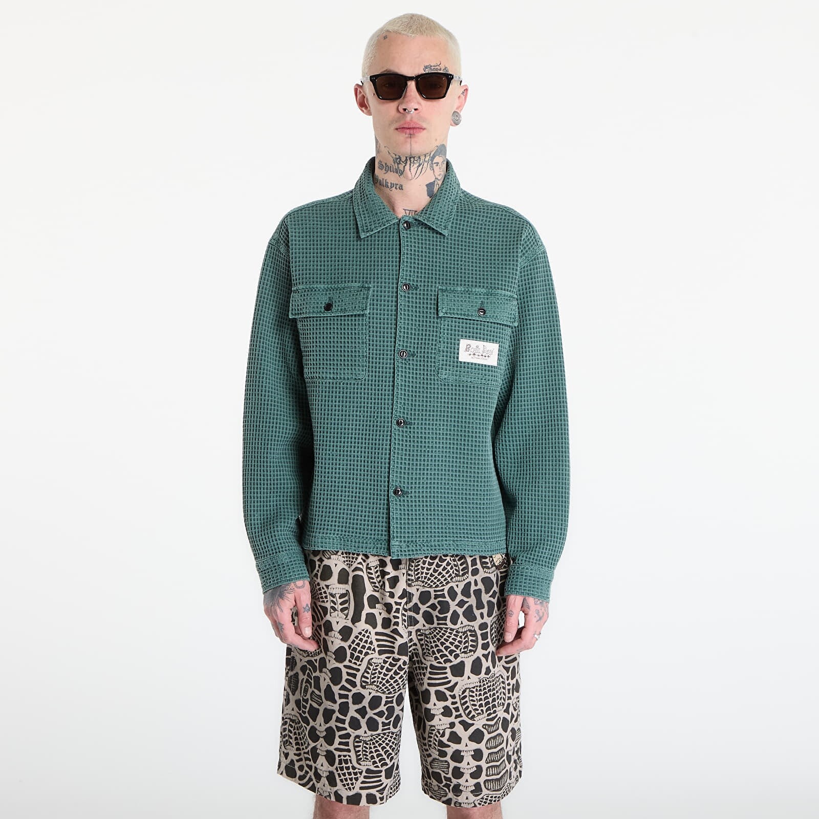 Košeľa Brain Dead Waffle Button Front Shirt Pin L