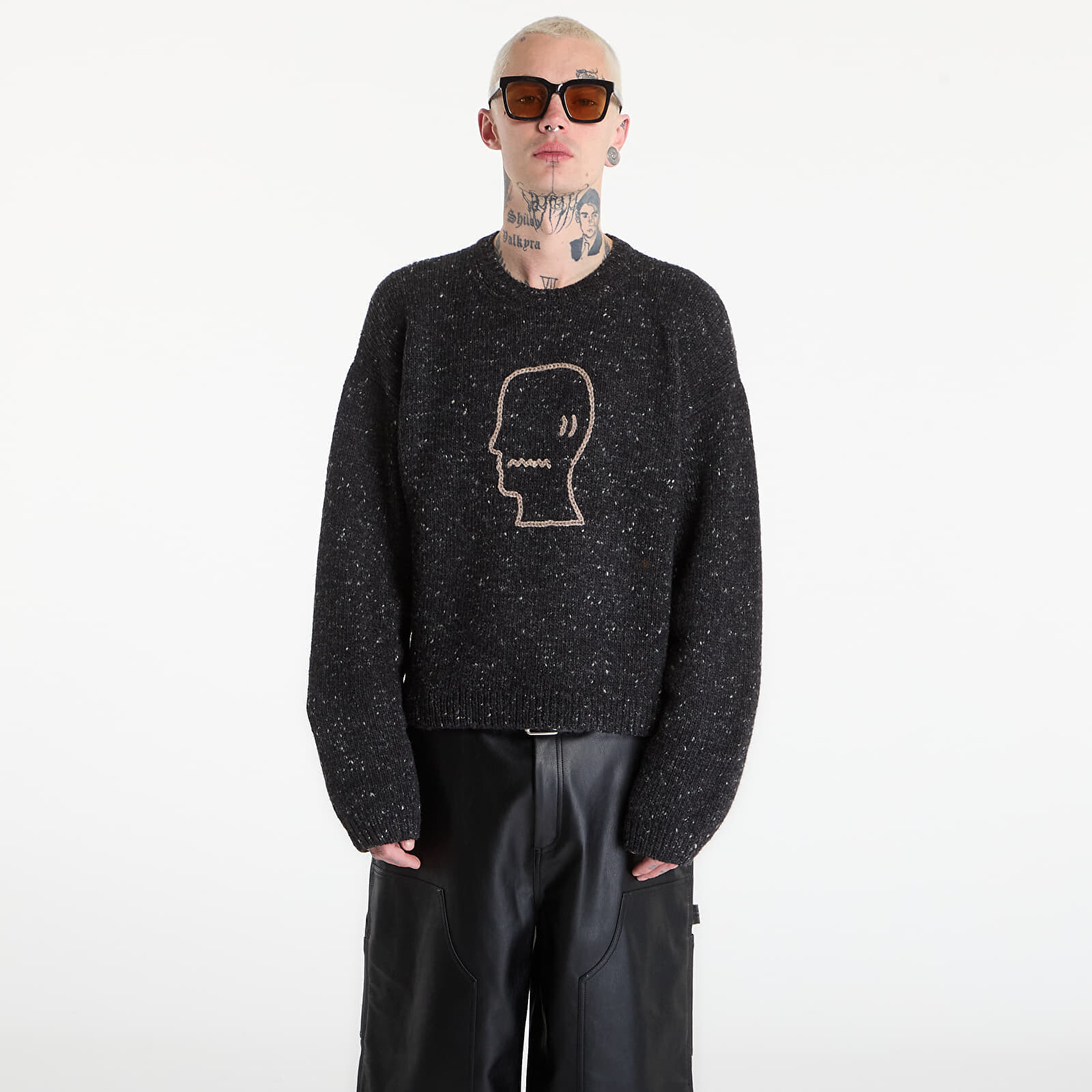 Sveter Brain Dead Logohead Alpaca Crewneck Sweater Char L