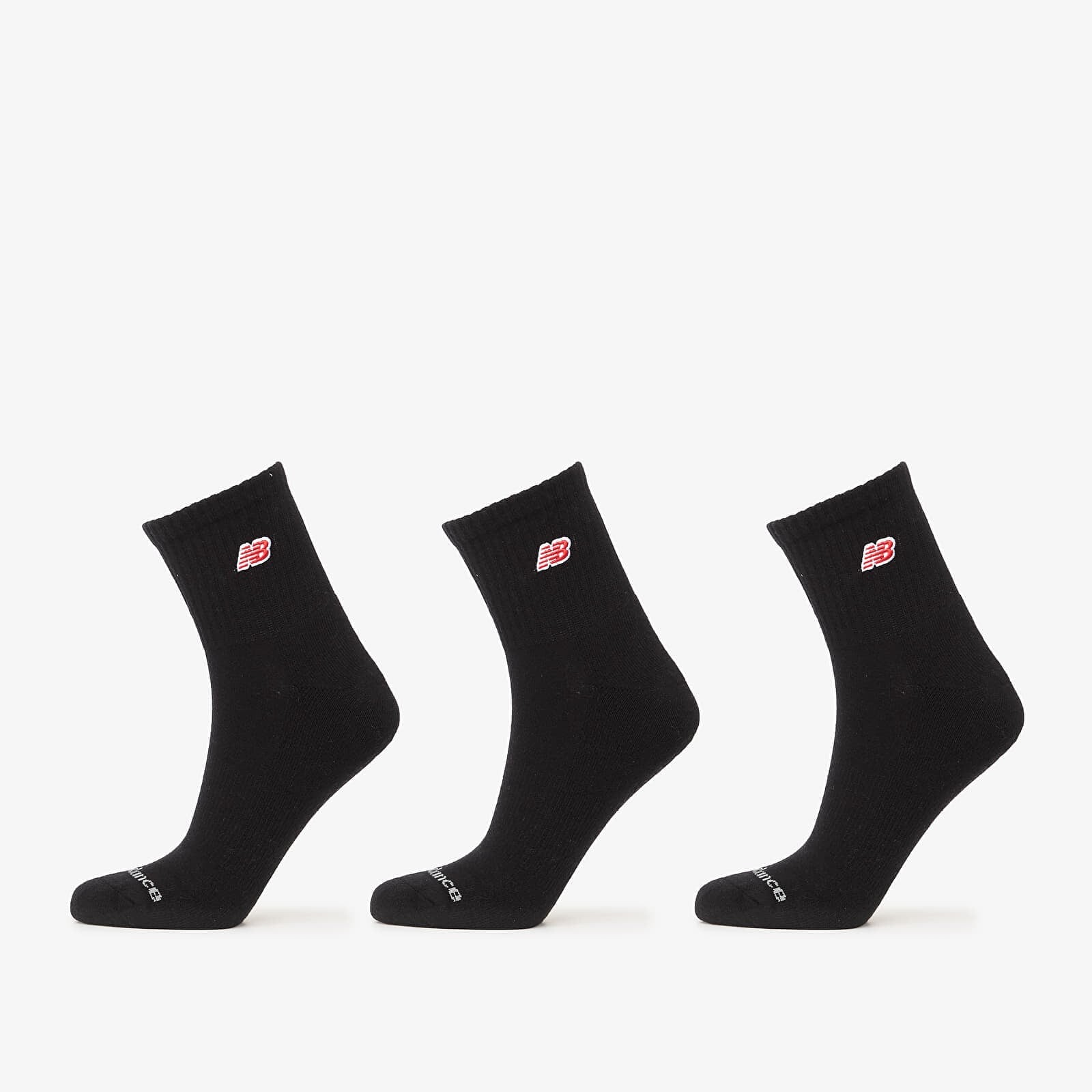 Ponožky New Balance Red Patch Logo Ankle 3-Pack Black S