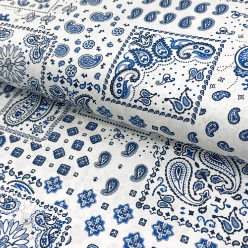 Bavlnená látka Kansas blanc blue