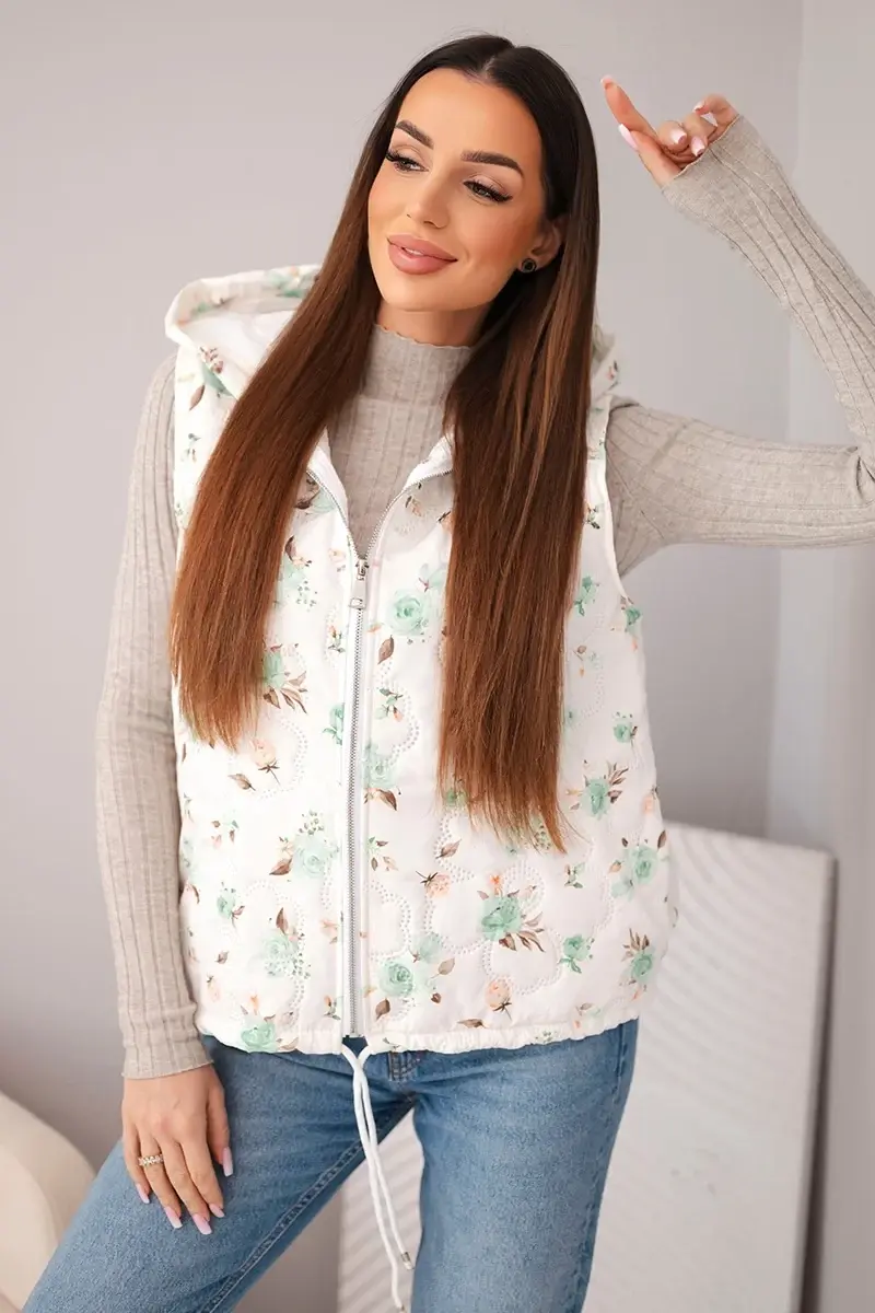 Kesi dámska prešívaná vesta s kapucňou