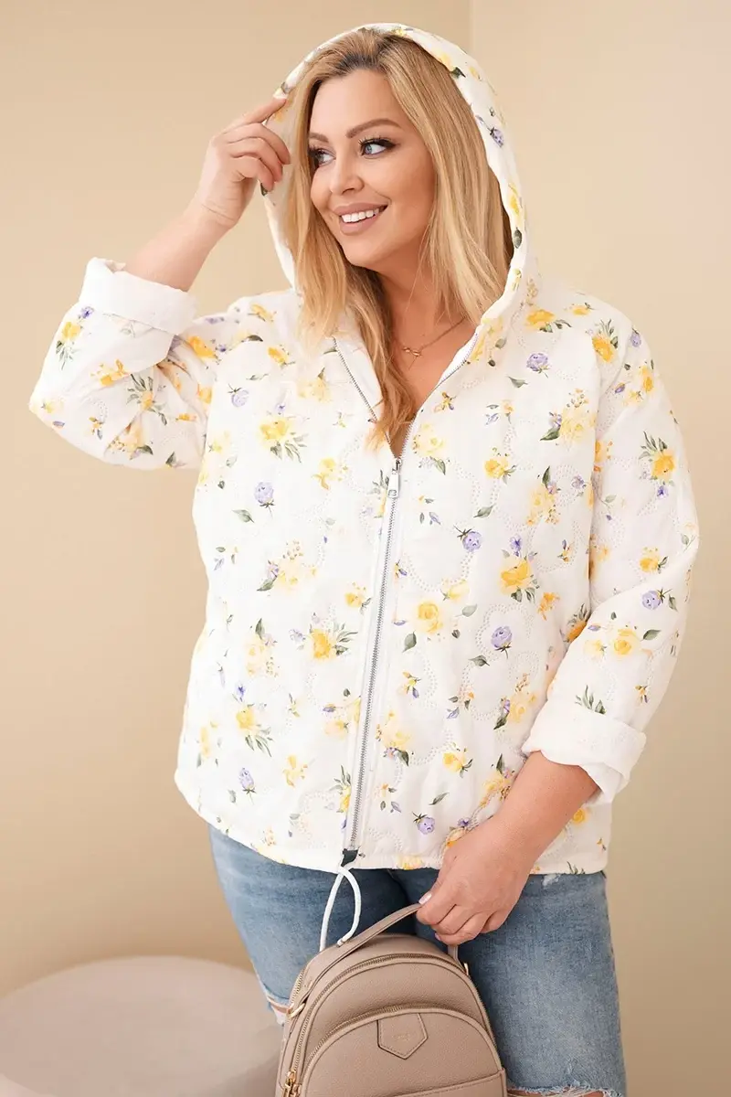 Kesi dámska jarná bunda s malým kvetinovým vzorom