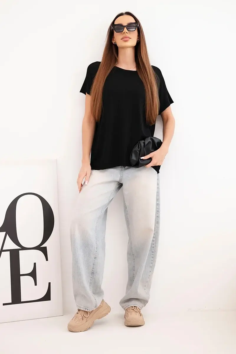 Kesi dámska oversize blúzka s krátkymi rukávmi