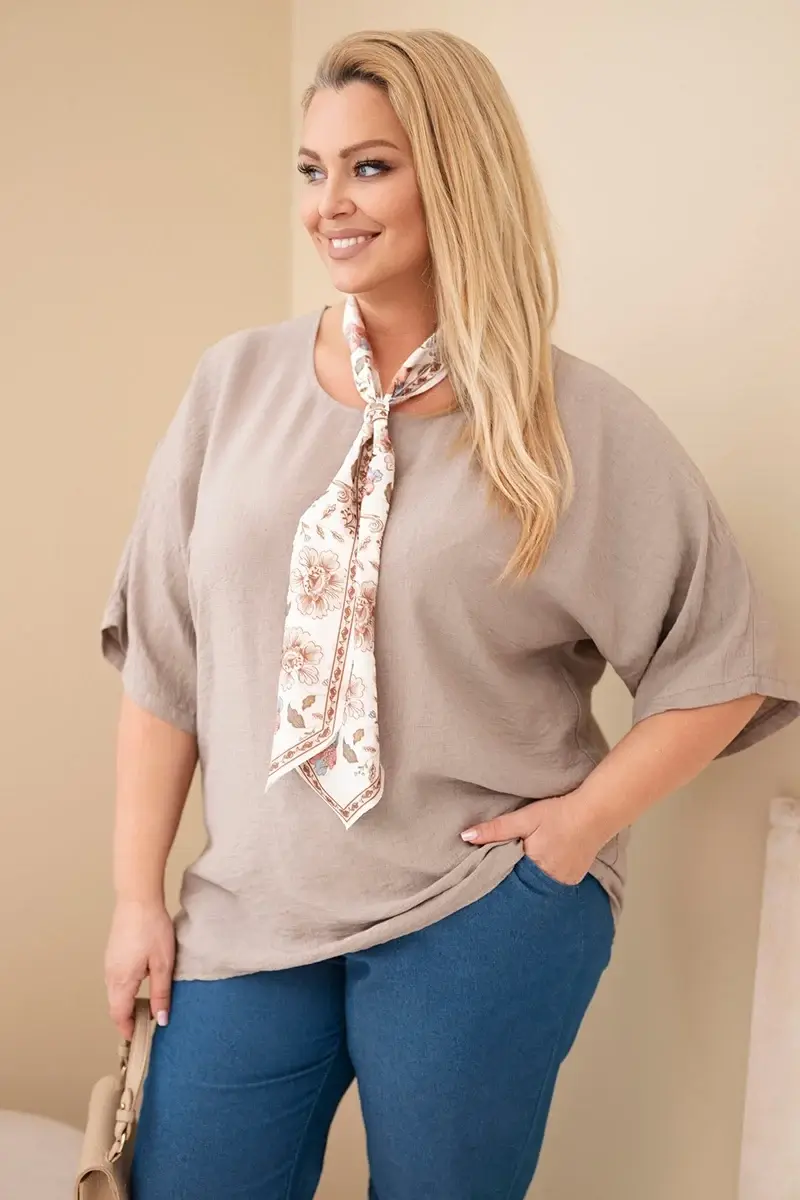 Dámska plus size blúzka s šatkou