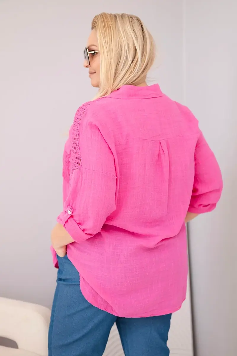 Kesi Włoski dámska košeľa s čipkovými vsadkami