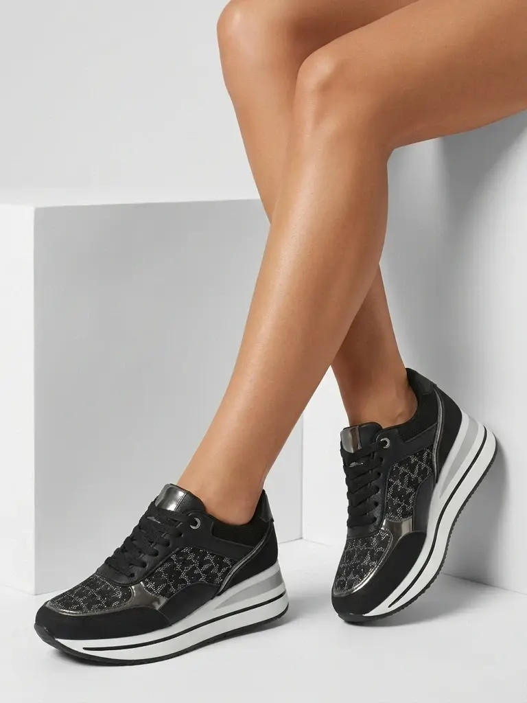 Dámske tenisky na skrytom klinovom podpätku