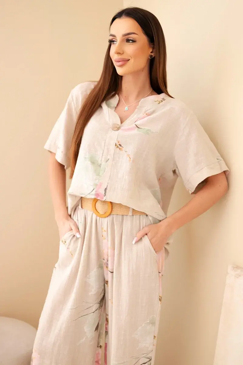 Dámsky bavlnený komplet s krátkymi rukávmi