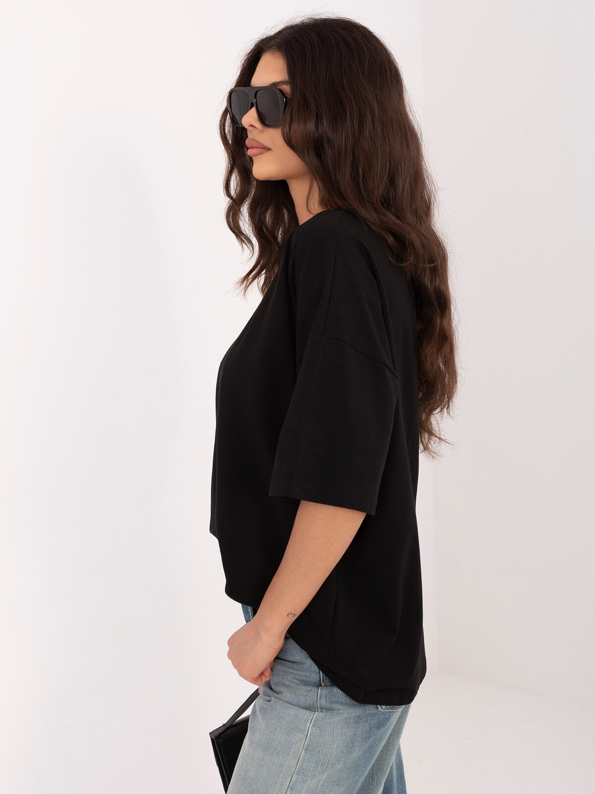 Čierne dámske basic tričko