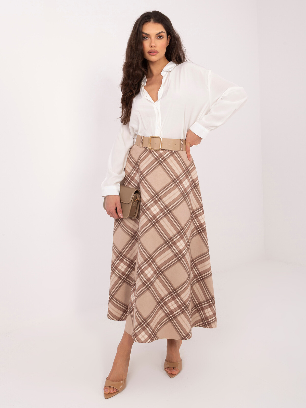 Bežová elegantná puzdrová sukňa