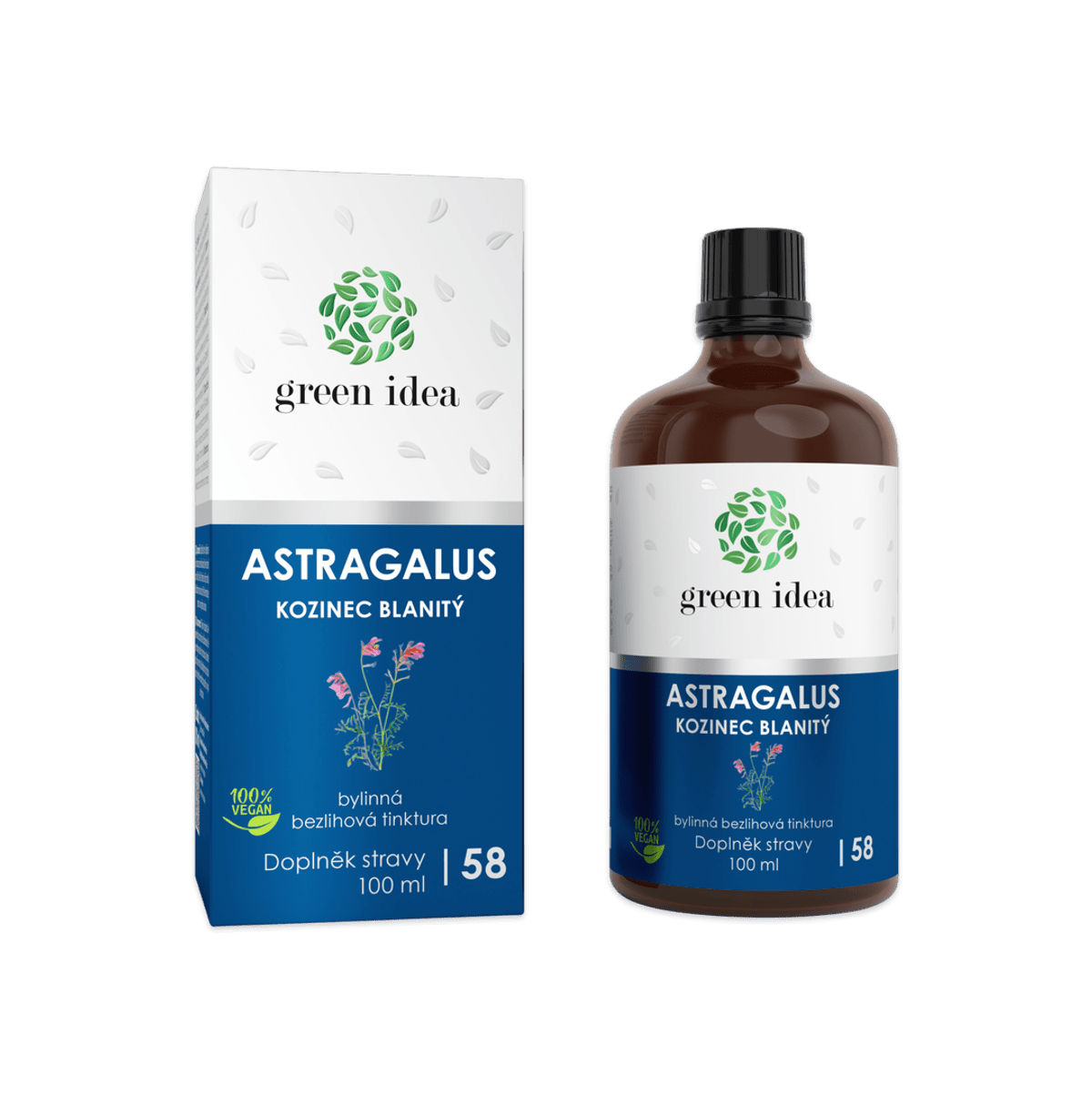 Astragalus – bezalkoholová tinktúra 100 ml – Green idea
