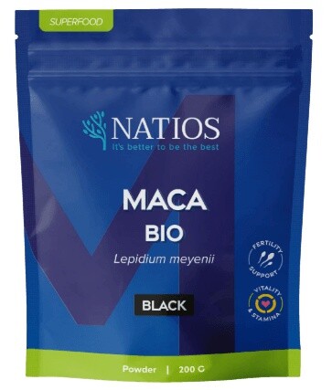 Natios maca bio 200 g - černá