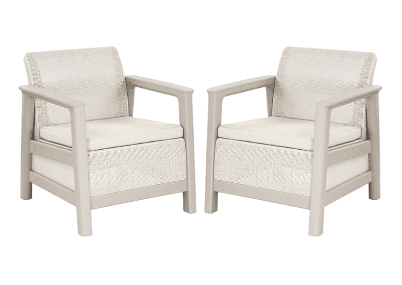 KETER Záhradné kreslá SCANDI LINDI | Pebble Grey / Soft beige