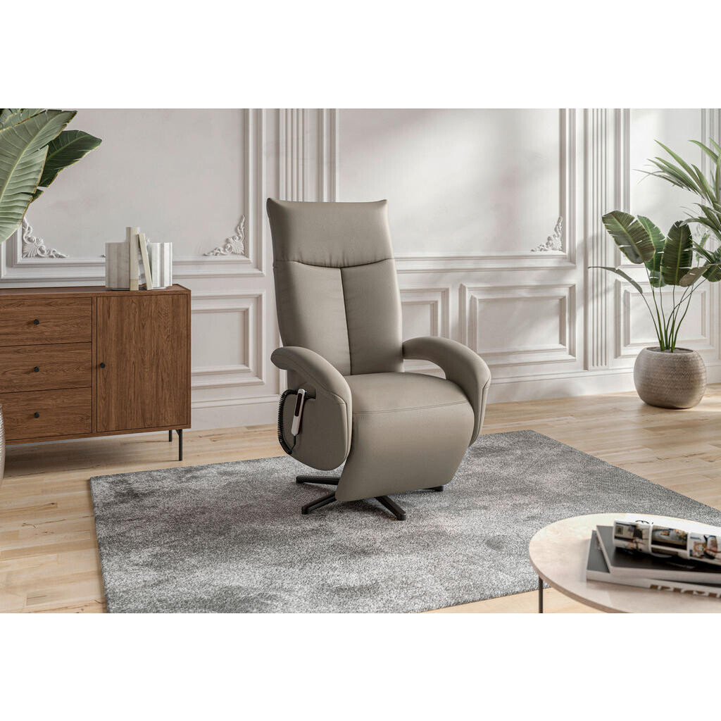 Sit & More KRESLO, koža, sivá