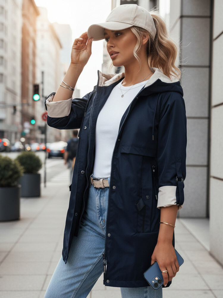 Dámska prechodná bunda parka MEROY navy blue FashionStreet TY4291 L
