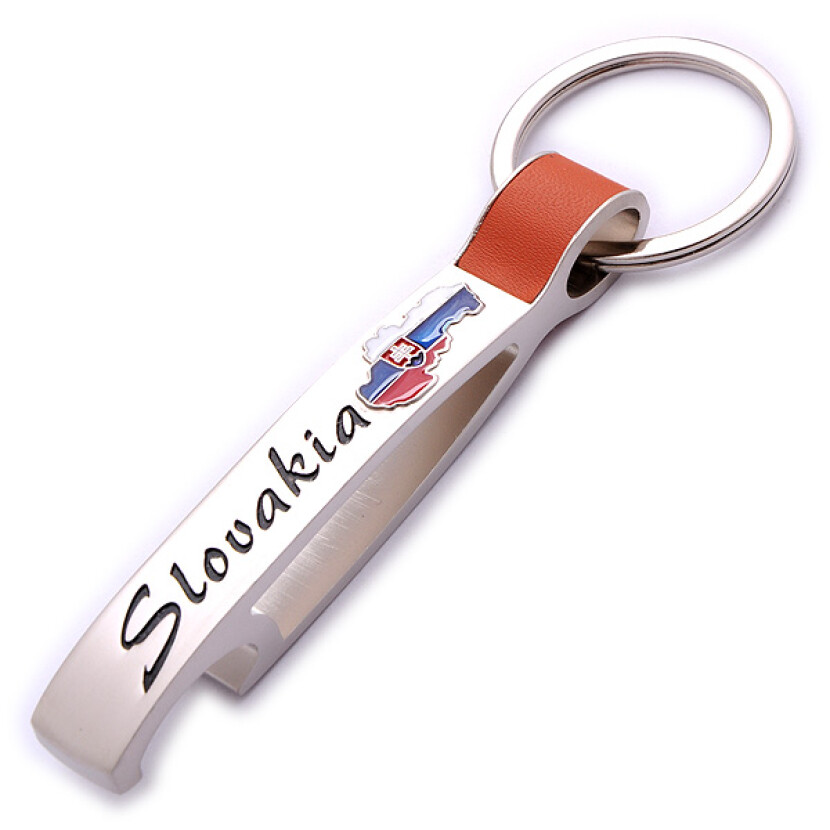 Prívesok s otváračom Slovakia s vlajkou - strieborný