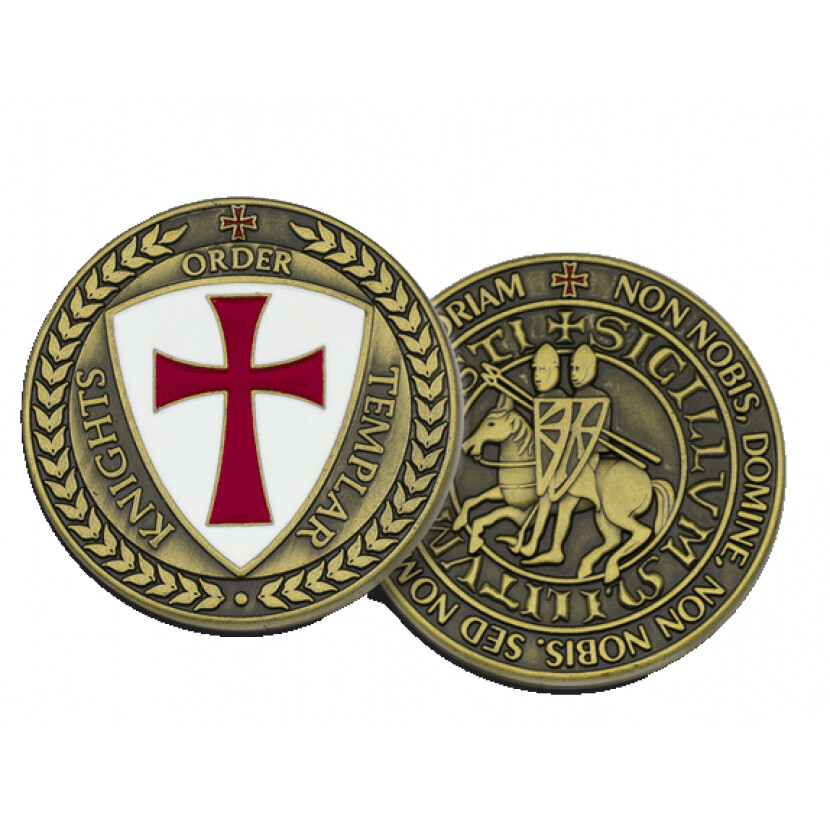 Pamätné mince Templárskych rytierov 4 cm - zlatá