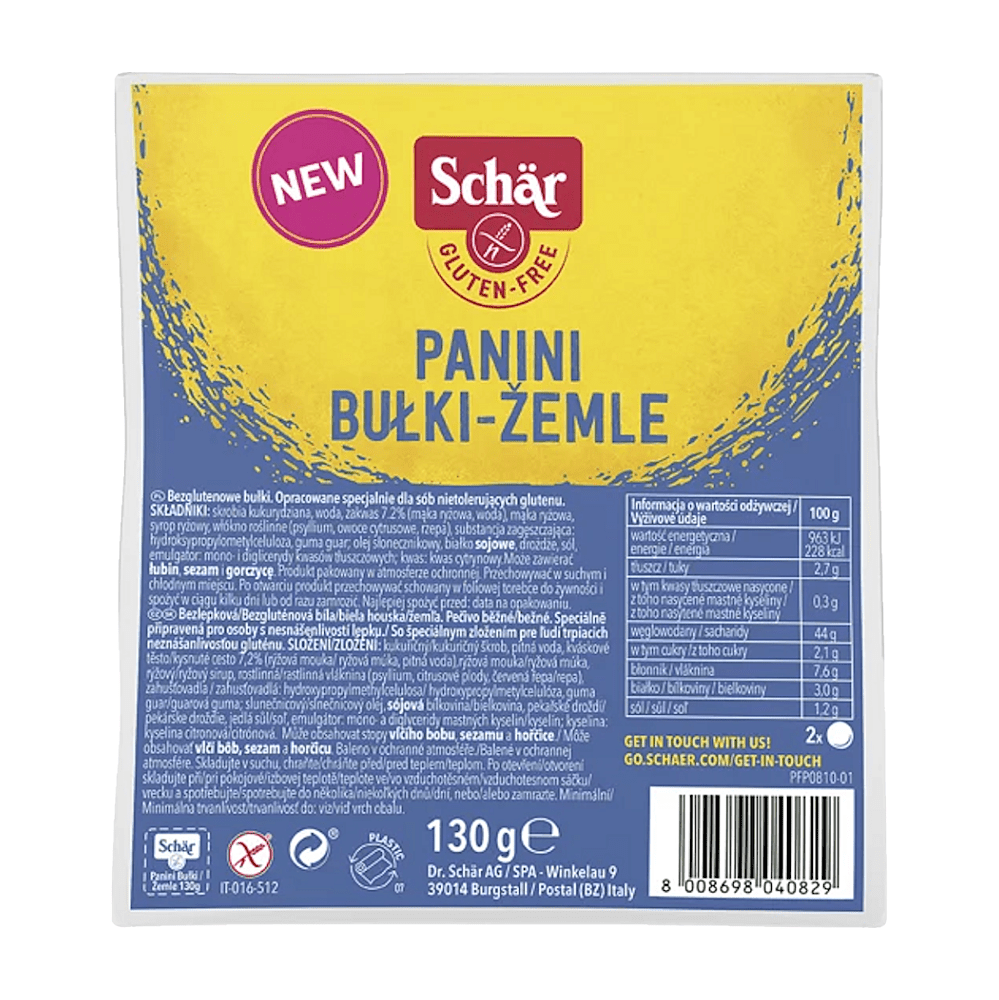 SCHÄR Žemle panini okrúhle bez lepku 130 g