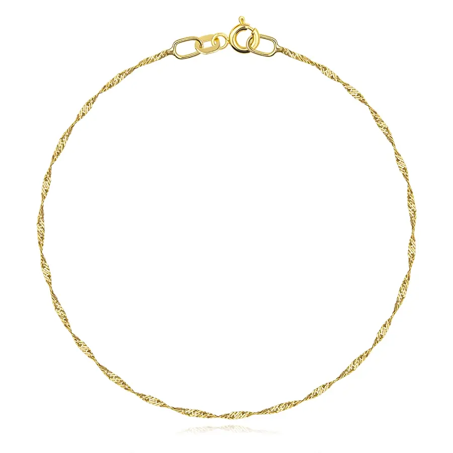 Zlatý náramok 14K vzor Singapur zo žltého zlata, 170 mm