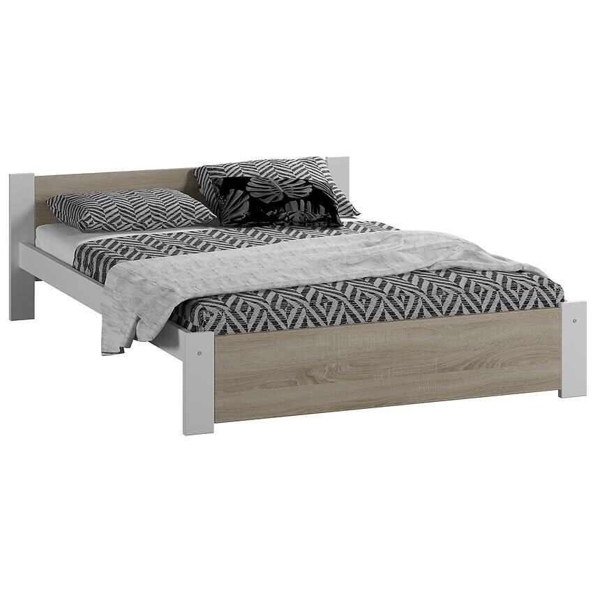 Posteľ Bergen Biela + Dub Sonoma 200