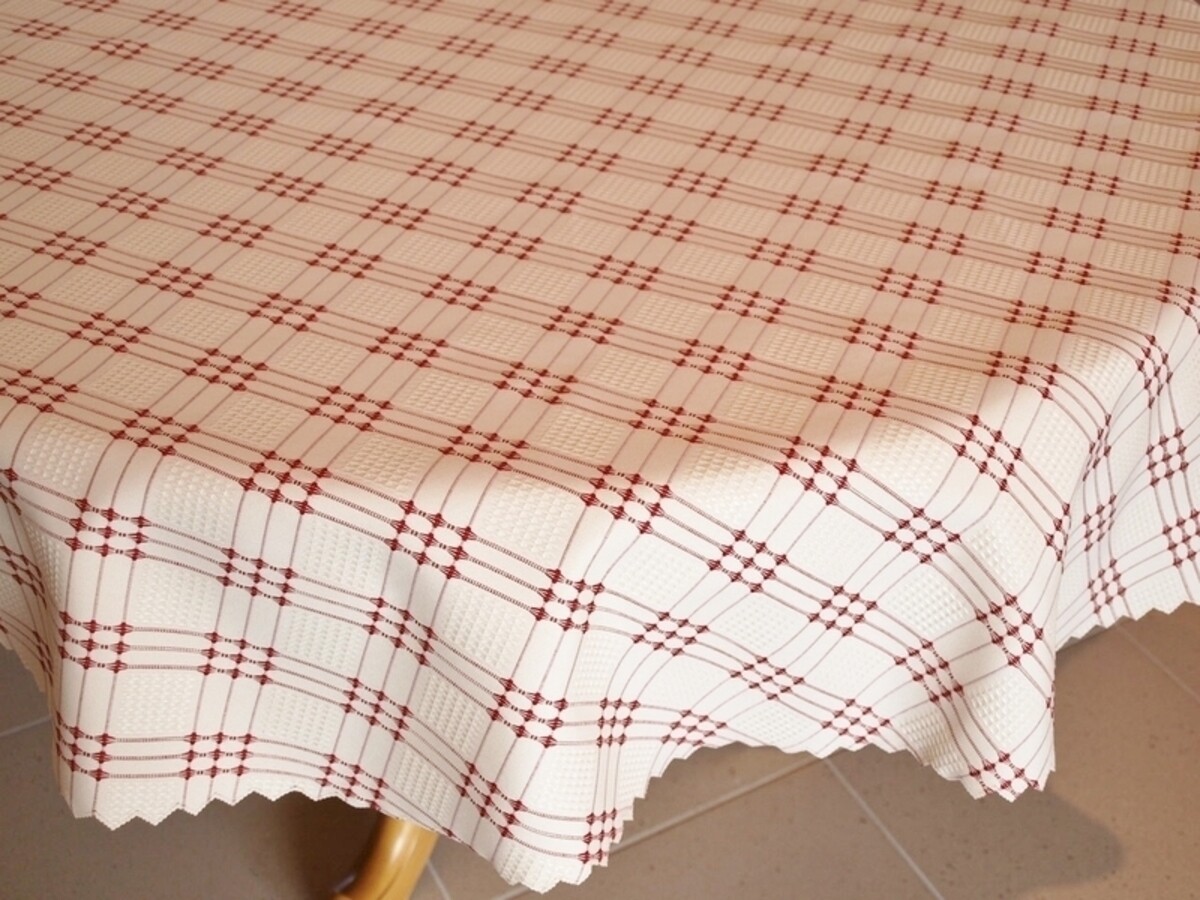 Obrus s nešpinivou úpravou - Vafle pr. 130 cm