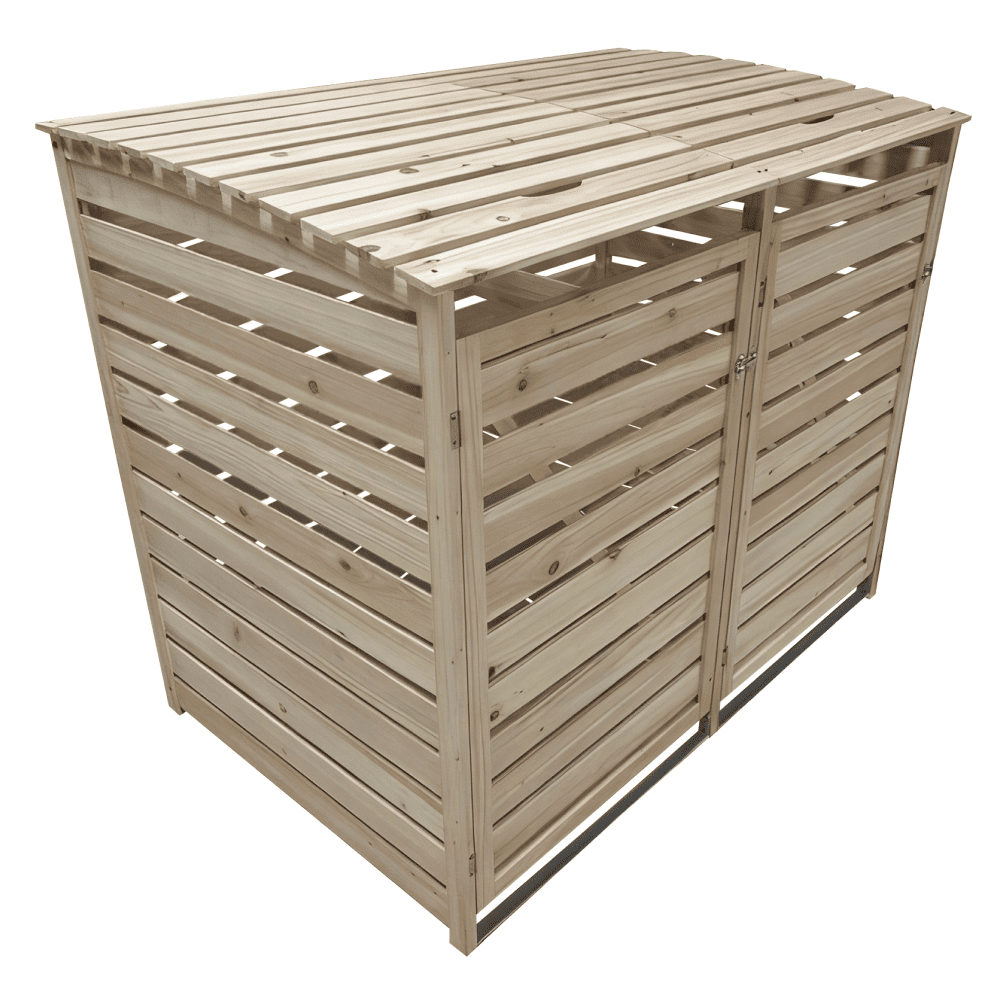 Drevený box na dva odpadkové koše, prírodná, BRUDO TYP 1