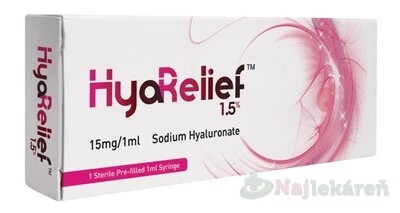 HyaRelief 1,5 % gél hyaluronátu sodného 15 mg 1 ml