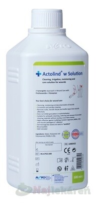 Actolind w Solution roztok na čistenie a starostlivosť o rany 500 ml