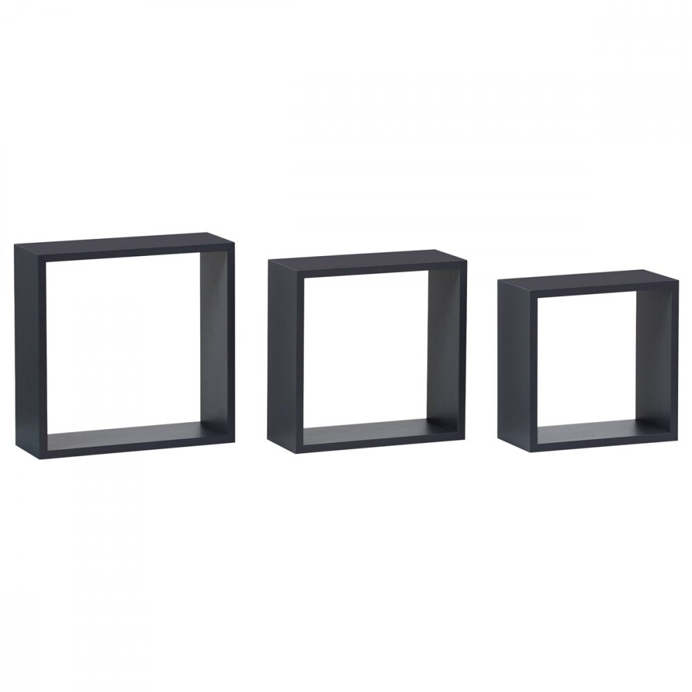 Polička nástenná, sada 3 ks, MDF, farba šedá matná, balené v ochrannej fólii