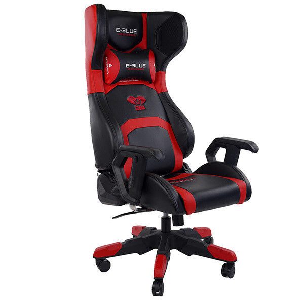 Herná stolička E-Blue COBRA BLUETOOTH s reproduktormi – čierna/červená, umelá koža