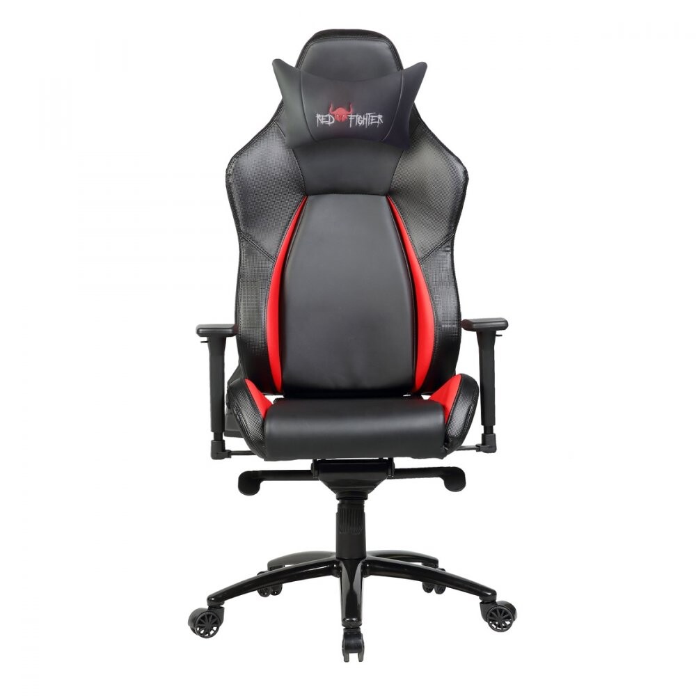 Herné kreslo RED FIGHTER C2 – umelá koža, čierna / červená, nosnosť 150 kg