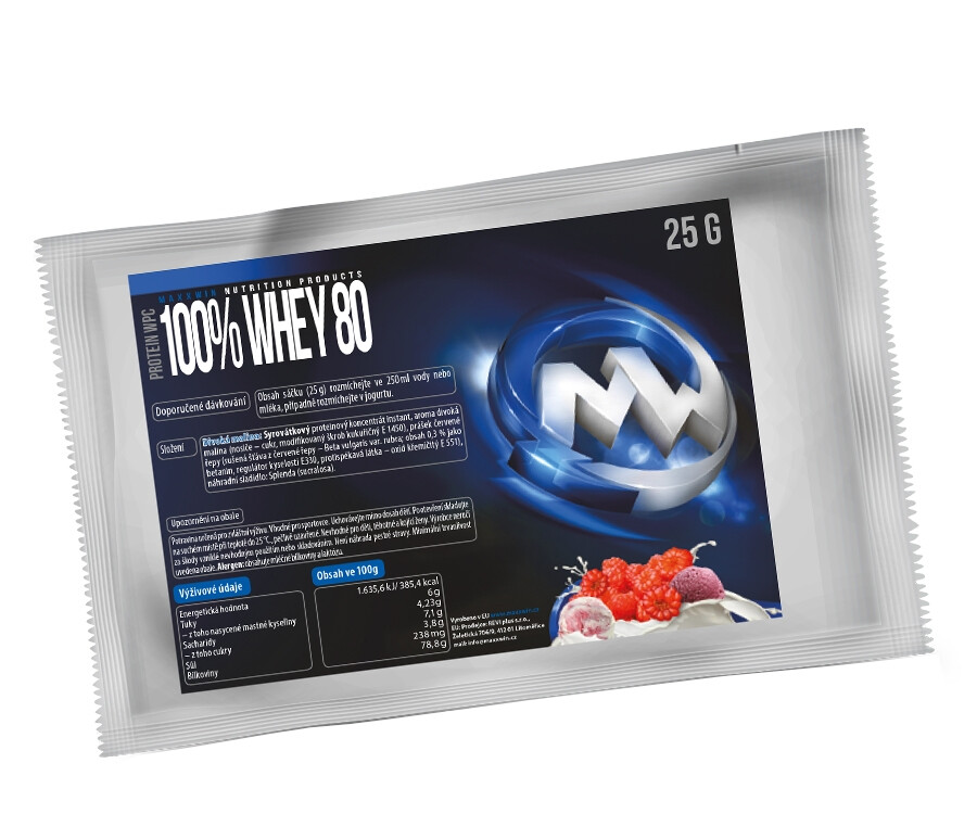 MAXXWIN 100% WHEY 80 divoká malina 25 g