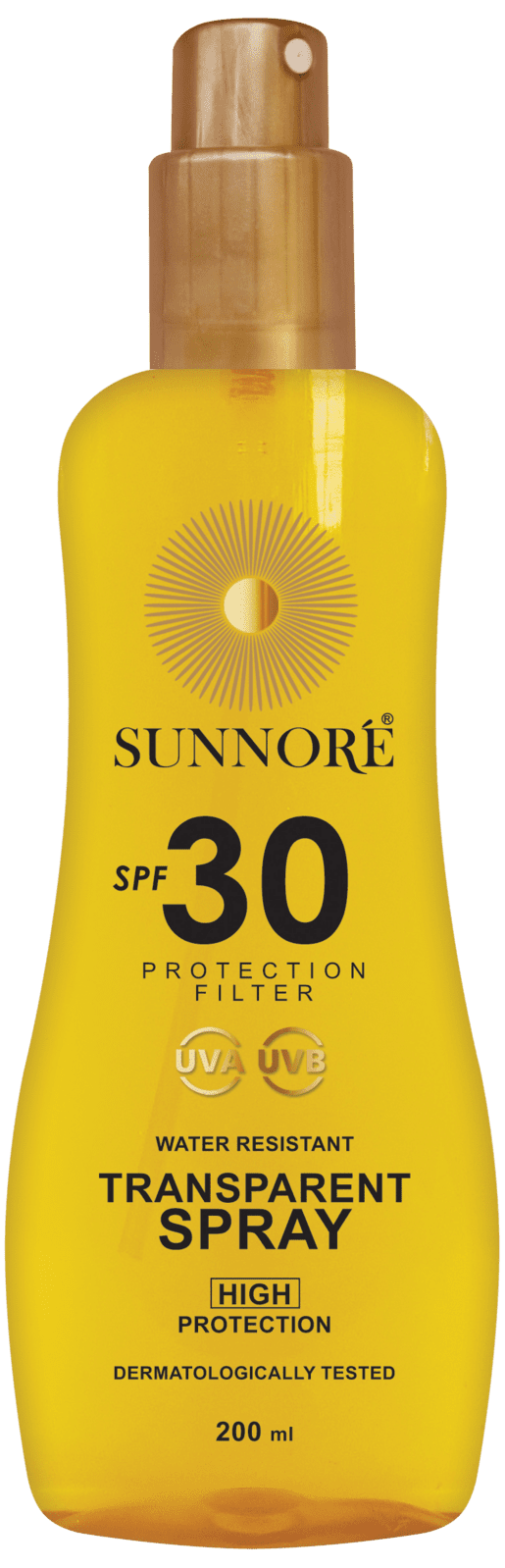SUNNORÉ Transparentný sprej SPF 30, 200 ml