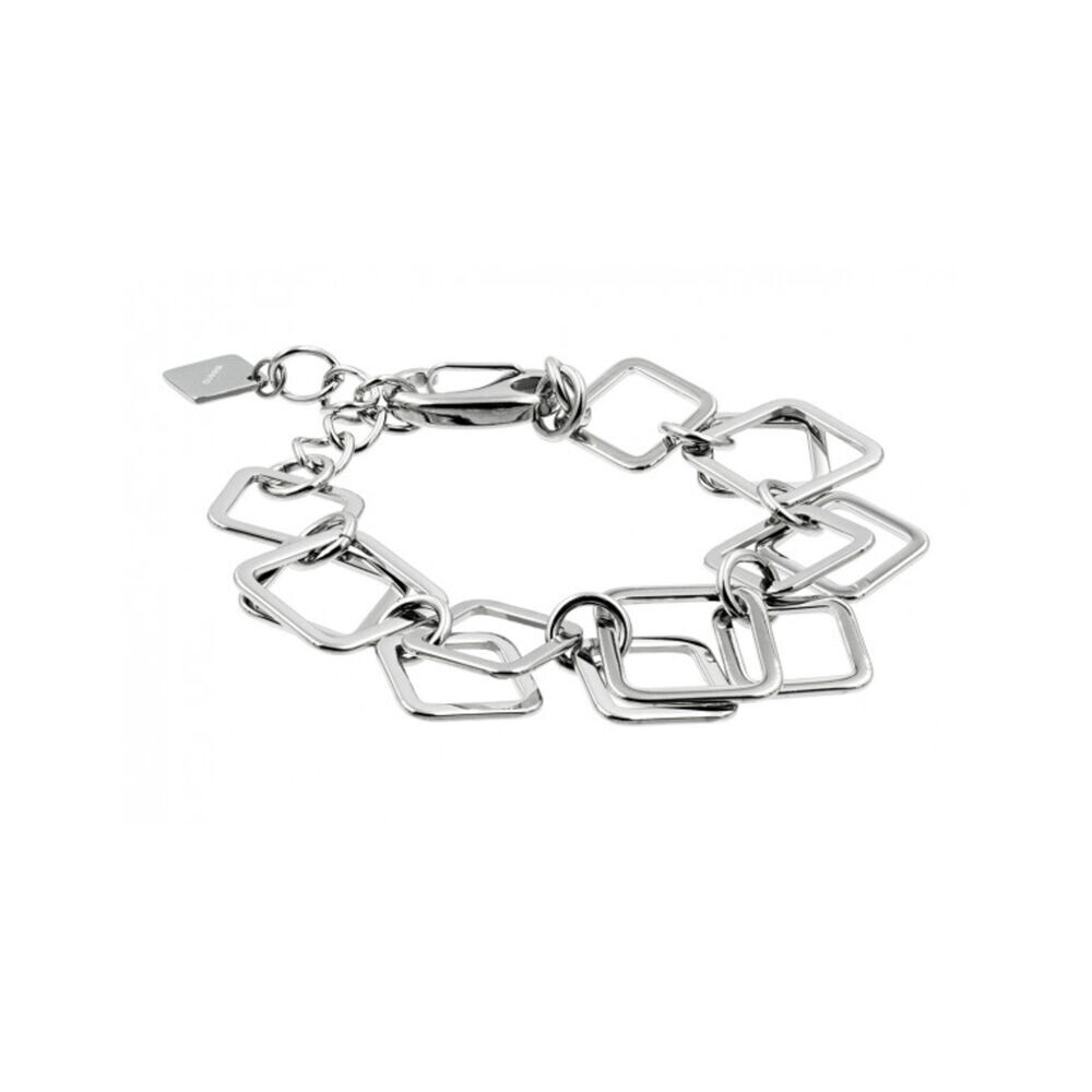 Dámsky 3D náramok so štvorcami z chirurgickej ocele 18753