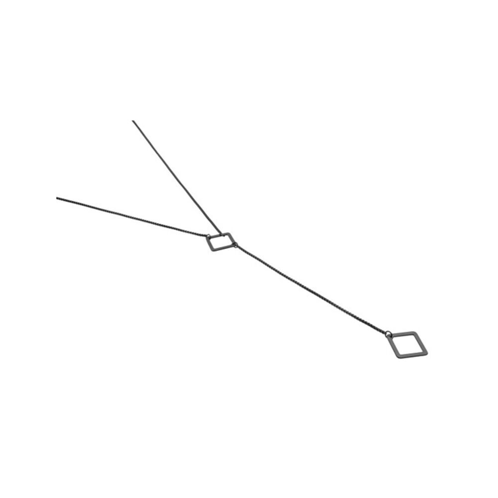 Čierna dlhá retiazka so štvorcovými prvkami 19705