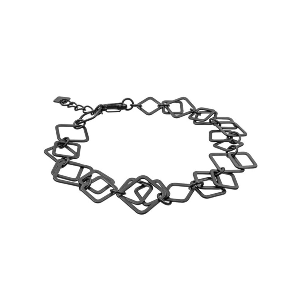 Dámsky čierny krátky náhrdelník 3D z chirurgickej ocele 19707