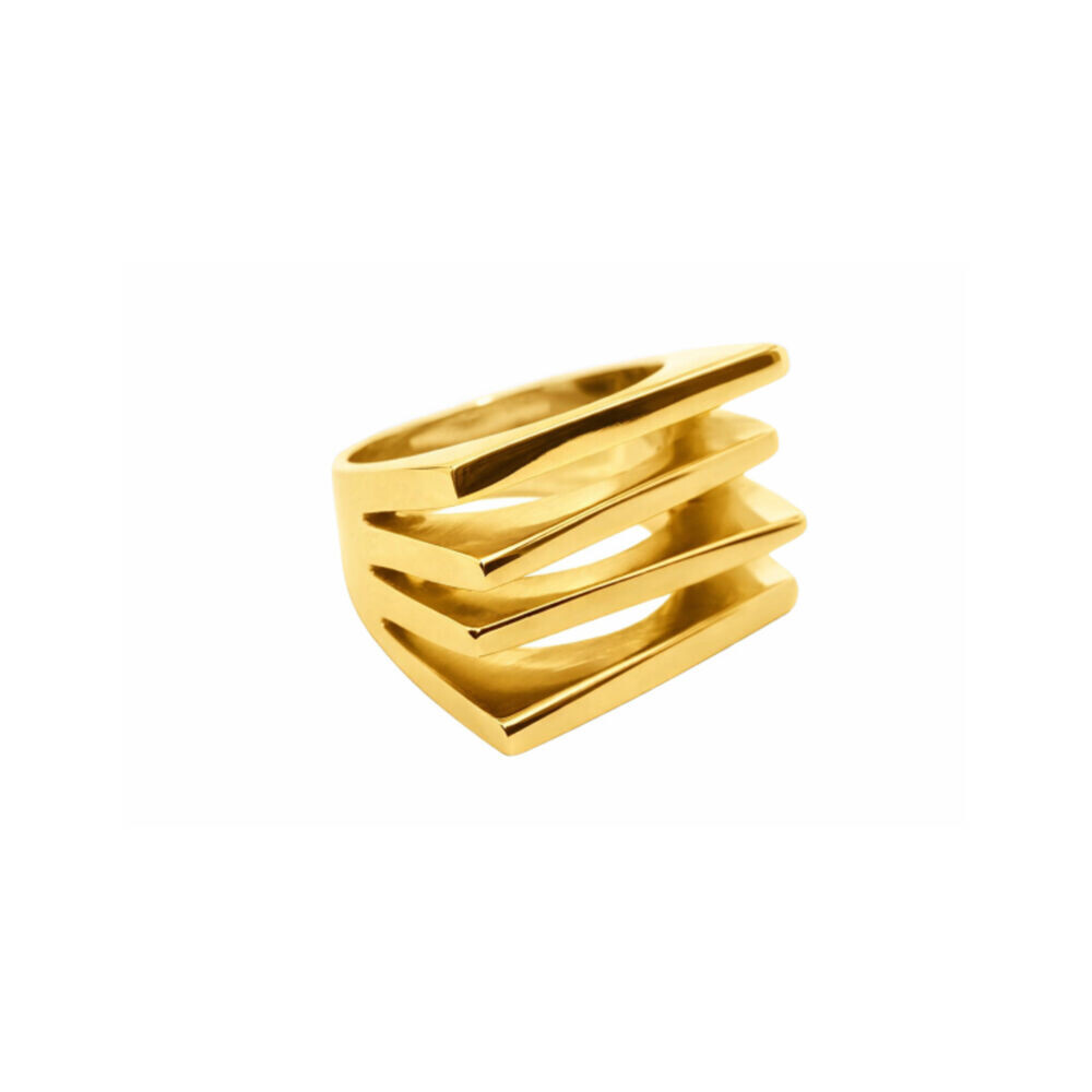 Moderný dámsky prsteň z pozlátenej chirurgickej ocele 19720